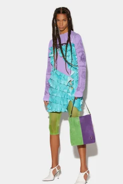 Cut-Out Ruffled Dress