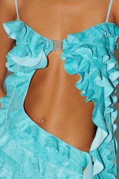 Cut-Out Ruffled Dress