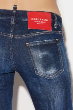 Dark Crinckle Wash Jennifer Cropped Jeans