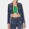 Dark Fade Wash Surfer Cropped Jacket