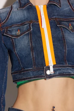 Dark Fade Wash Surfer Cropped Jacket