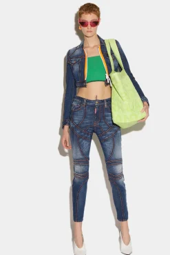 Dark Fade Wash Surfer Skinny Jeans