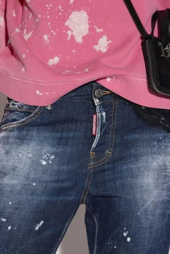 Dark Ripped Wash Cool Girl Cropped Jeans