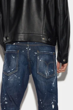 Dark Ripped Wash Skater Jeans