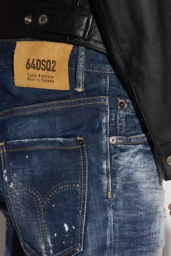 Dark Ripped Wash Skater Jeans