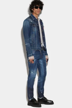 Dark Sparkle Wash Skater Jeans