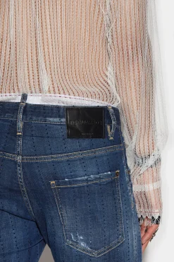 Dark Sparkle Wash Skater Jeans