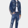 Dark Techno Surf Wash Tidy Biker Jeans