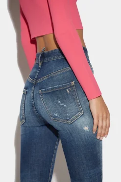Dark Wash High Waist Cropped Twiggy Jeans
