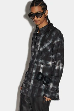 Dirty Check Dropped Shoulder Shirt