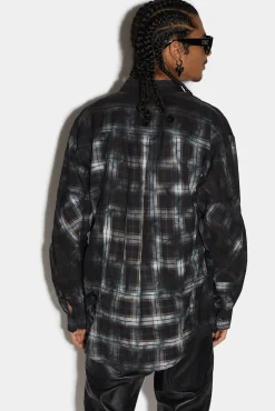 Dirty Check Dropped Shoulder Shirt