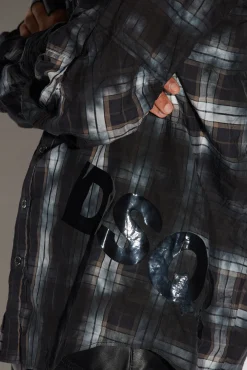 Dirty Check Dropped Shoulder Shirt