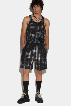 Dirty Check Elastic Boxer Shorts