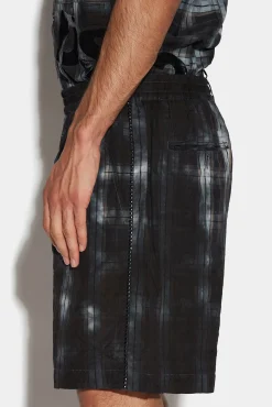 Dirty Check Elastic Boxer Shorts