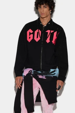Goth Cipro Bomber Zip Sweatshirt