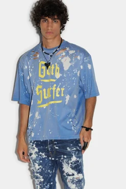 Goth Foam Spot Dropped Shoulder T-Shirt