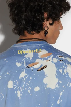 Goth Foam Spot Dropped Shoulder T-Shirt