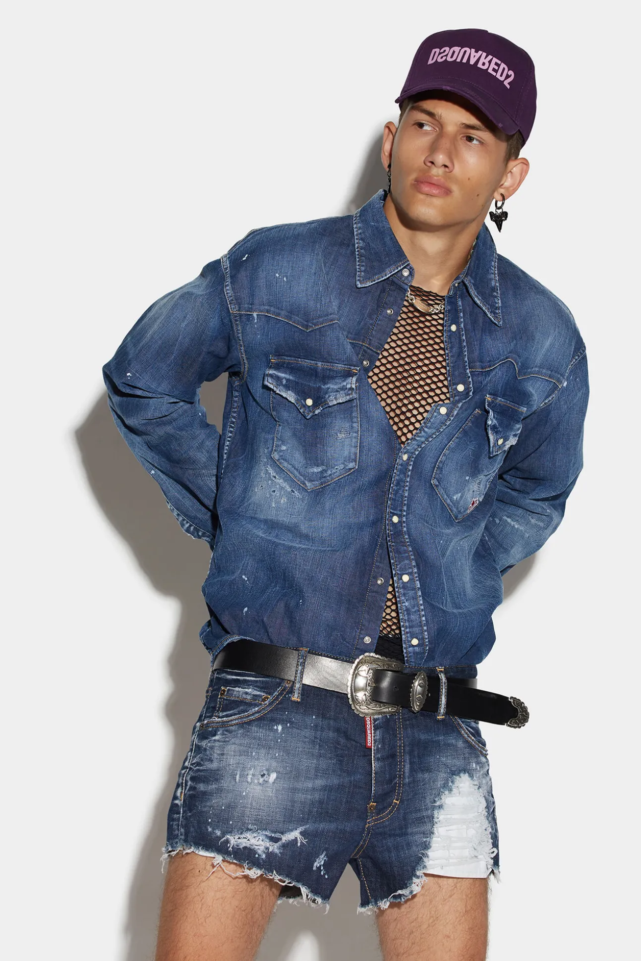 Goth Surfer Dark Ripped Wash Sexy 70'S Shorts