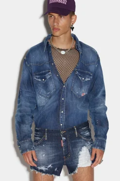 Goth Surfer Dark Ripped Wash Sexy 70'S Shorts