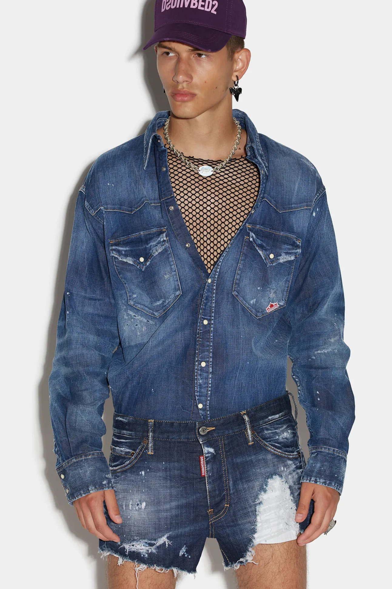 Goth Surfer Dark Ripped Wash Sexy 70'S Shorts