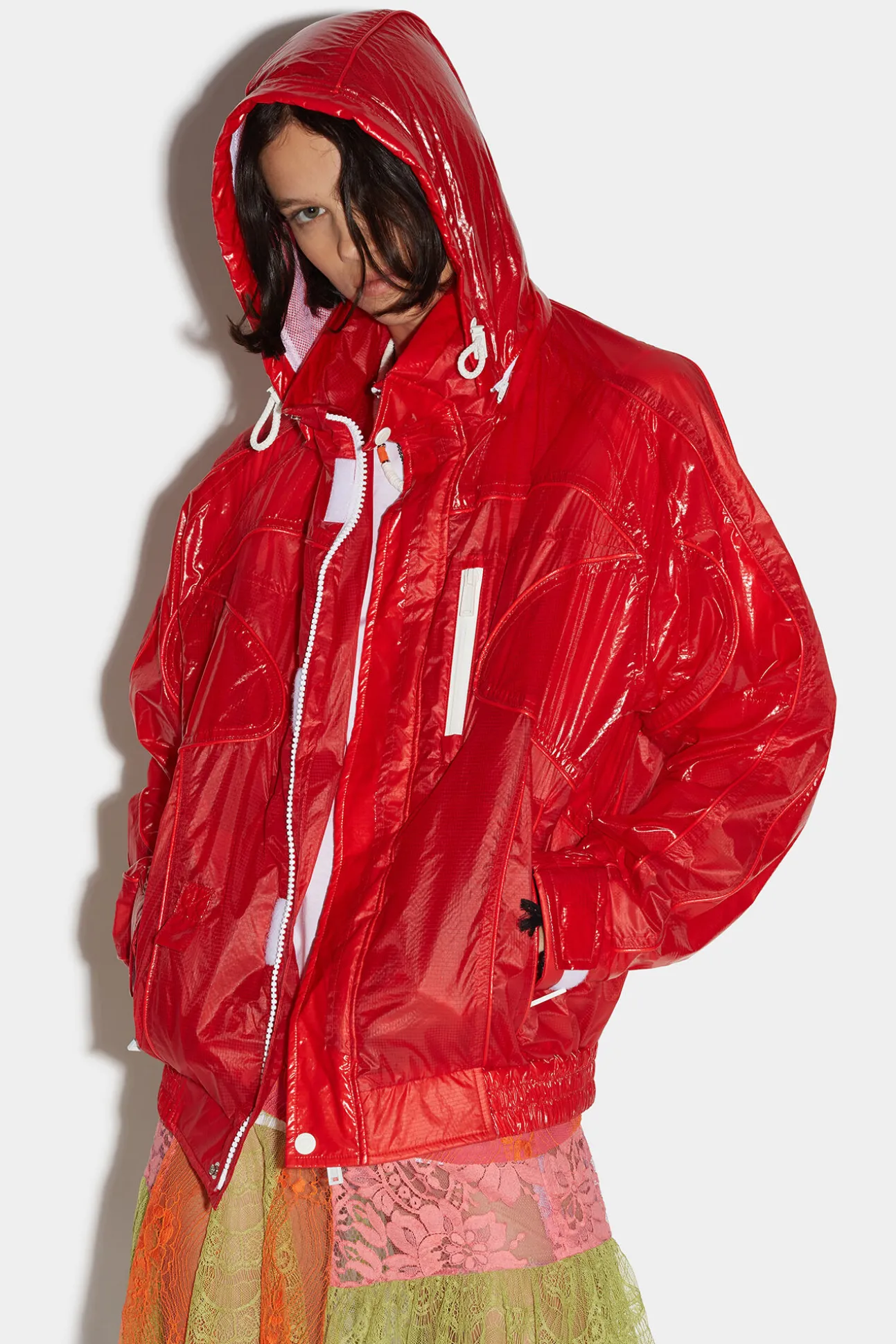 Goth Wash Techno Hooded Jacket