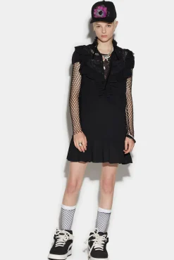 Lace Bib Mini Dress