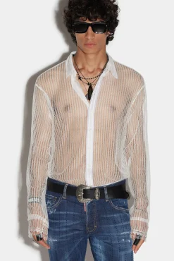 Lace Dropped Shoulder Shirt