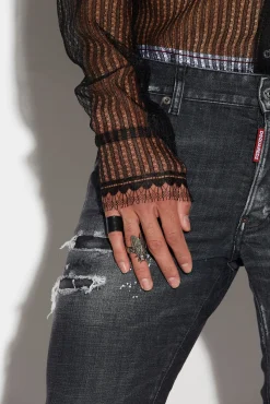 Lace Dropped Shoulder Shirt