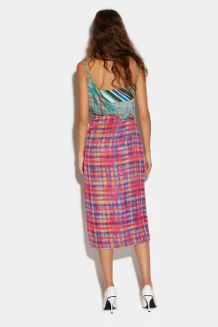 Layered Cut-Out Midi Dress