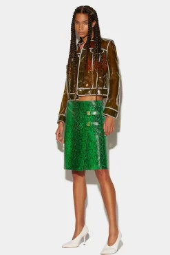 Leatheer Low-Waist Python Print