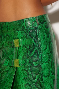 Leatheer Low-Waist Python Print