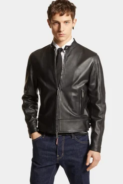 Leather Biker Bomber