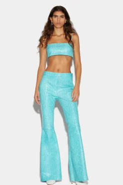 Leather Low-Waist Super Flare Pants