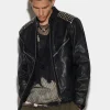 Leather Multizip Biker Jacket