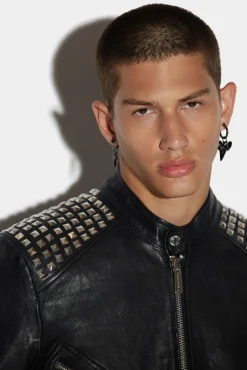 Leather Multizip Biker Jacket