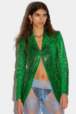 Leather Open Front Blazer