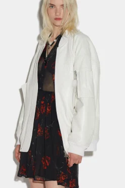 Leather Over Bomber Jacket