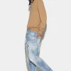 Light Super Ripped Wash Tailored Combat Jeans