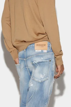 Light Super Ripped Wash Tailored Combat Jeans