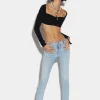 Light Wash Medium Waist Cropped Twiggy Jeans