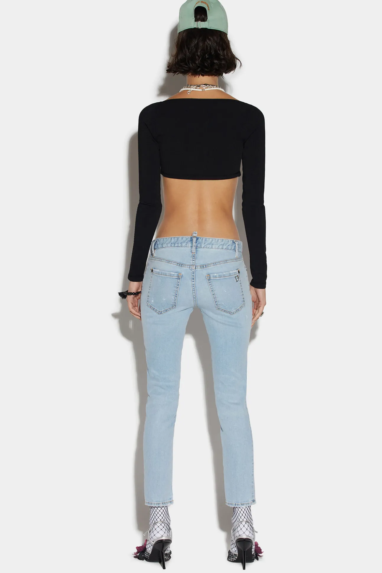 Light Wash Medium Waist Cropped Twiggy Jeans