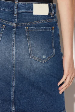 Medium Clean Wash Denim Pencil Mini Skirt