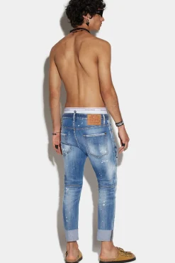 Medium Denim Patches Wash Sailor Jeans