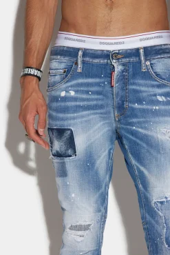 Medium Denim Patches Wash Sailor Jeans