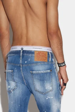 Medium Denim Patches Wash Sailor Jeans