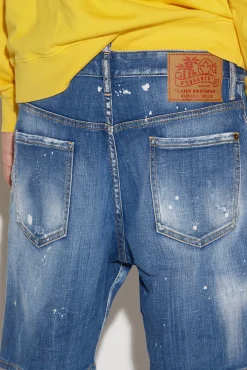 Medium Denim Patches Wash Marine Shorts