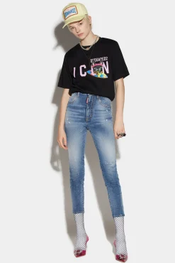 Medium Wash High Waist Cropped Twiggy Jeans