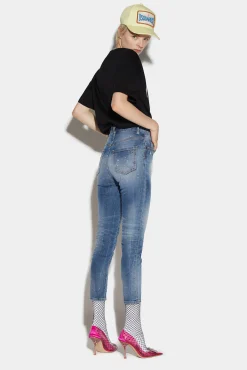Medium Wash High Waist Cropped Twiggy Jeans