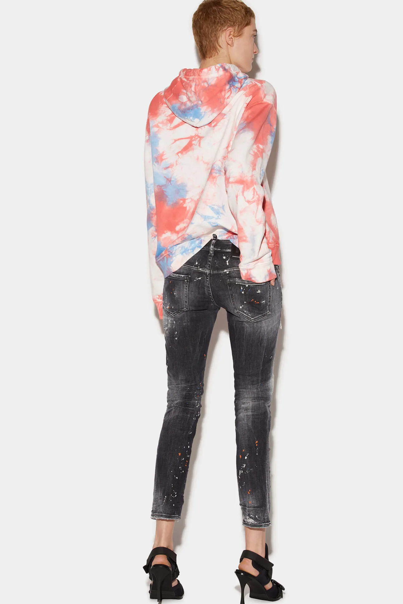 Orange Spotswash Jennifer Cropped Jeans