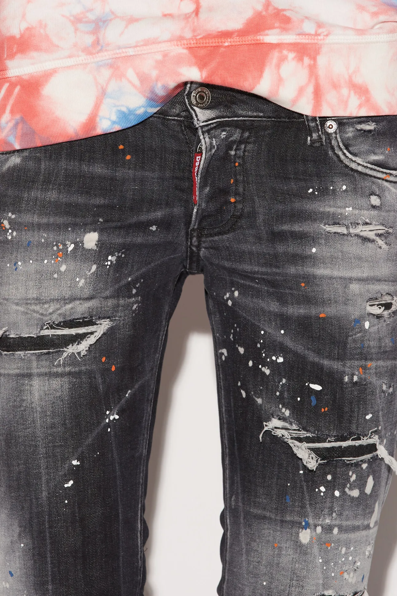 Orange Spotswash Jennifer Cropped Jeans